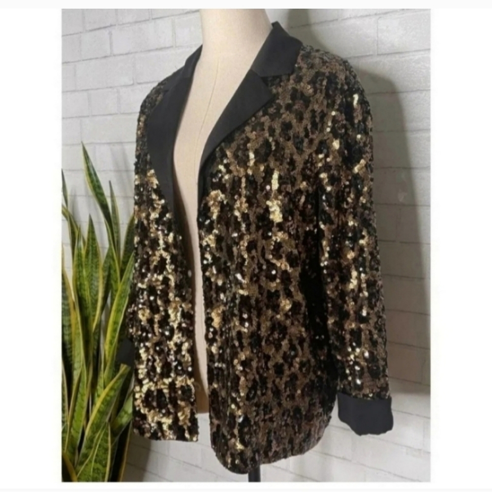 Alice + Olivia Kier Sequin Leopard Jacket Blazer Size XS - Picture 11 of 13